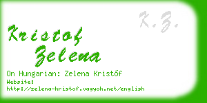 kristof zelena business card