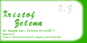 kristof zelena business card